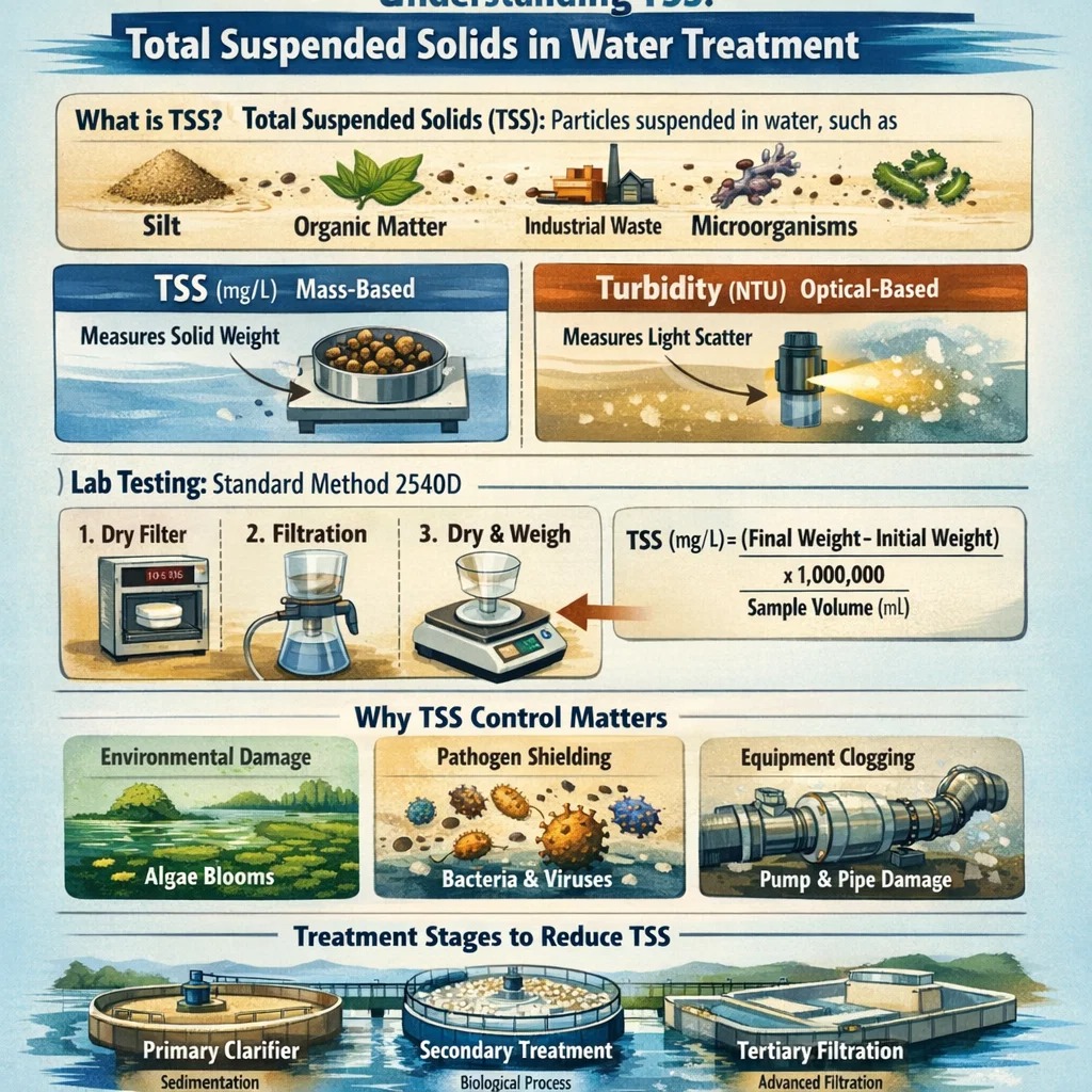 বর্জ্য জলে টিএসএস বোঝা: ল্যাব বিশ্লেষণ থেকে পরিবেশগত প্রভাব পর্যন্ত